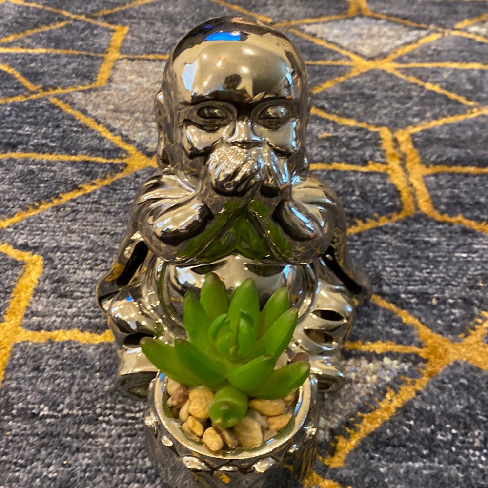 Ceramic Buddha with succulent